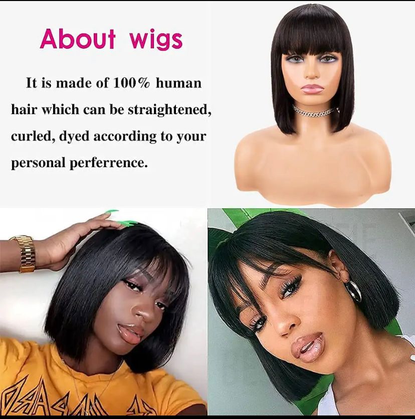 Bob Wig with Bangs - Image 3